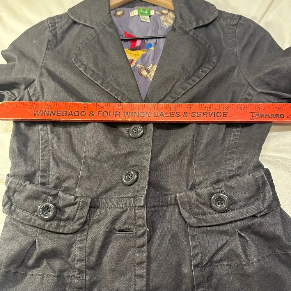 Anthropologie Ett‎ Twa Charcoal Blazer Jacket